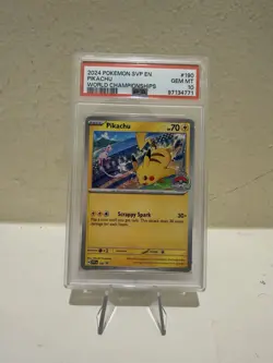Pokemon PSA 10 Gem Mint Pikachu World Championships 2024#190 Black Star Promo - Image 1