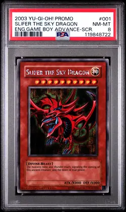 Yu-Gi-Oh Slifer The Sky Dragon Secret Rare Holo GBI-001 Promo PSA 8 NM-MT 2003 - Image 1