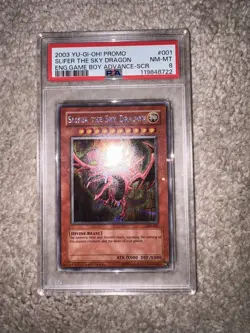 Yu-Gi-Oh Slifer The Sky Dragon Secret Rare Holo GBI-001 Promo PSA 8 NM-MT 2003 - Image 2