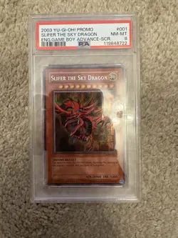 Yu-Gi-Oh Slifer The Sky Dragon Secret Rare Holo GBI-001 Promo PSA 8 NM-MT 2003 - Image 3