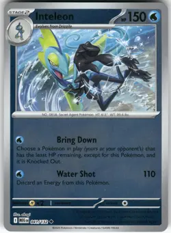Inteleon 041/132 Uncommon Mega Evolution Pokemon Reverse Holo Near Mint - Image 1