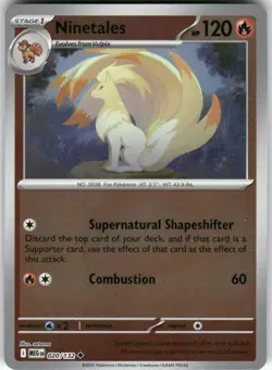 Ninetales 020/132 Uncommon Mega Evolution Pokemon Reverse Holo Near Mint - Image 1