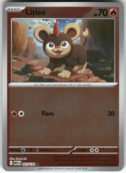 Litleo 023/132 Common Mega Evolution Pokemon Reverse Holo Near Mint - Image 1