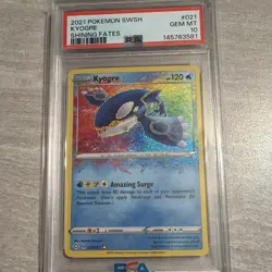 Pokemon Kyogre Amazing Rare Holo Shining Fates 021/072 English PSA 10 2021 - Image 1