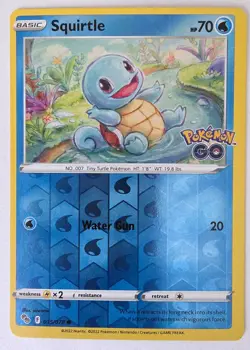 Squirtle Reverse Holo Common Pokemon GO 015/078 NM - Image 1