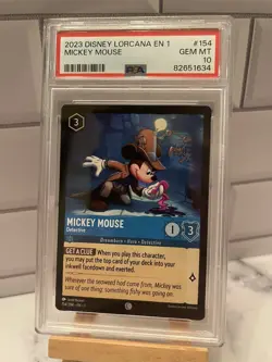 2023 Disney Lorcana Chapter 1 Mickey Mouse Detective 154/204 COMMON PSA 10 - Image 1