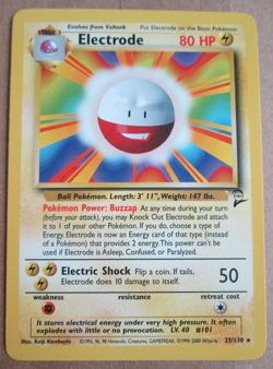 Electrode - 25/130 - Rare Non-Holo WOTC TCG-Base Set 2 Pokemon Card - Image 1