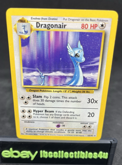 Pokemon Card TCG Base Set Dragonair 18/102 Rare LP Vintage WOTC Free Shipping - Image 1