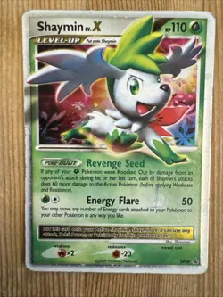 Shaymin LV.X DP39 Promo 2009 Diamond and Pearl Holo Rare Pokemon Card DAMAGED - Image 1