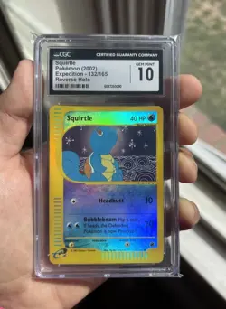 CGC 10 GEM MINT Squirtle 2002 Expedition 132/165 Reverse Holo Pokemon Card - Image 1