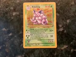 Nidoking 11/102 Base Set Unlimited Holo Rare WOTC LP Pokemon TCG Game Card - Image 1