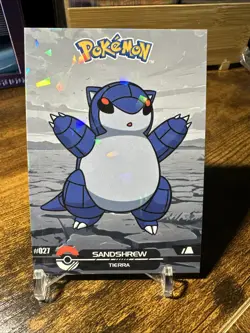 2025 Pokemon Crystal Card Collection Black Dark Edition #027 Sandshrew Holo - Image 1