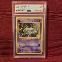 2016 Pokemon XY Evolutions Mew Holo #53 PSA 9 Mint TCG Card - Image 1