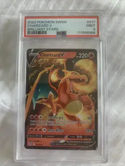 Pokemon Charizard v Ultra Rare Card 017/172 Brilliant Stars Psa Mint 9 - Image 1