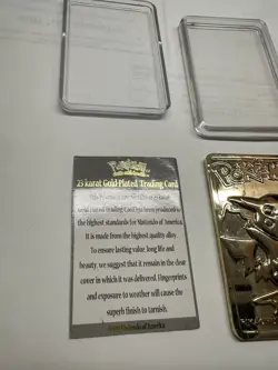 Pokemon Pikachu 23k Gold Plated Trading Card 1999 Nintendo #25 with Certificate - Image 4