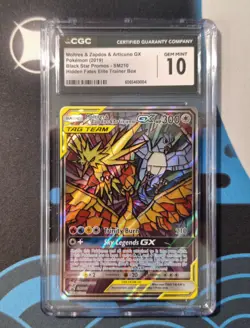 2019 POKEMON #SM210 MOLTRES & ZAPDOS & ARTICUNO GX CGC 10 GEM MINT - Image 1