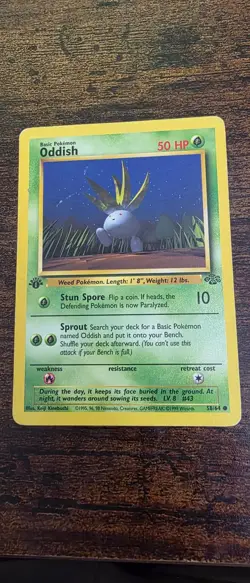 Oddish 58/64 Common Jungle Pokemon 1st Edition Moderately Played - Image 1