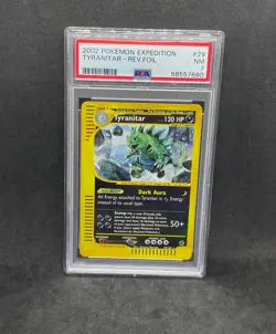 2002 Pokemon Expedition Tyranitar 29/165 Reverse Holo Godzilla Foil WOTC PSA 7 - Image 1