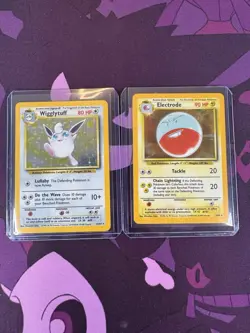 No Symbol Electrode & Wigglytuff Jungle Holo WOTC LP Light Play Error Pokemon - Image 1
