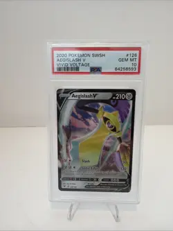 2020 Pokemon SWSH Vivid Voltage #126 Aegislash V PSA 10 GEM MINT - Image 1