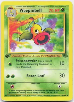 Weepinbell 48/64 Uncommon Jungle Pokemon 1st Edition Moderately Played - Image 1
