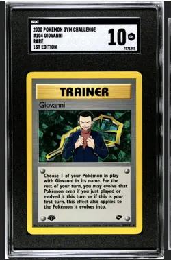 Giovanni 104/132 Gym Challenge 1st Edition Rare GEM MINT SGC 10 Pokemon 2000 - Image 1