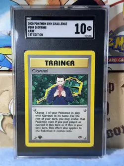 Giovanni 104/132 Gym Challenge 1st Edition Rare GEM MINT SGC 10 Pokemon 2000 - Image 3