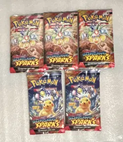 Pokemon TCG Scarlet & Violet Surging Sparks - 5 Booster Packs, English, Sealed - Image 1