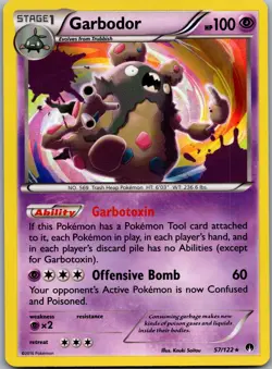 Garbodor 57/122 Holo Rare BREAKpoint Pokemon Holo Near Mint - Image 1