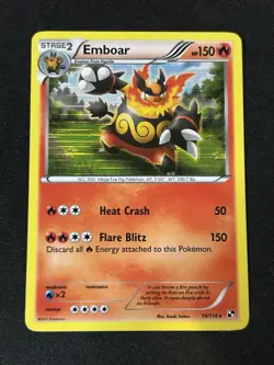 2011 Pokemon Emboar 19/114 Black & White Holo - Image 1