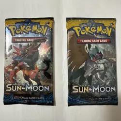 Pokemon Sun And Moon Base Set Booster Pack X2 Packs NEW SEALED Official TCG - Image 1