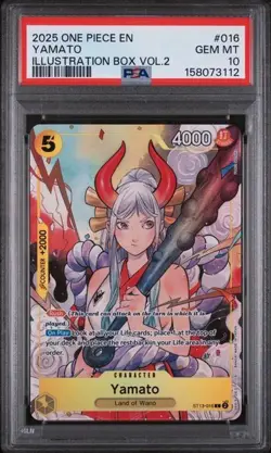 2025 ONE PIECE PROMO YAMATO #016 ILLUSTRATION BOX VOL 2 PSA 10 GEM MINT - Image 2