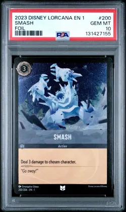 2023 DISNEY LORCANA EN 1-THE FIRST CHAPTER FOIL #200 SMASH PSA 10 - Image 1