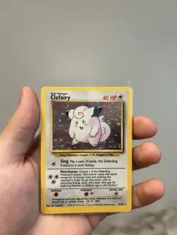 Pokemon TCG Clefairy Holo Rare Card 5/102 Unlimited Base Set - Image 1