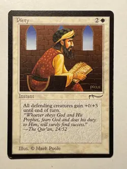 Piety (Light) MTG Arabian Nights 1993 Magic NM - Image 1