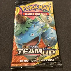 1 Pokemon TCG Sun & Moon Team Up Booster Pack - Celebi & Venusaur Art - Image 1