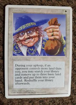 Vtg Land Tax 4th Edition Fourth 1995 MTG Rare Brian Snoddy. Has Imperfections - Image 1