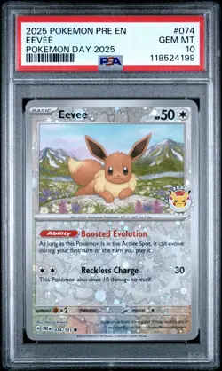 2025 Pokemon Day Eevee 074/131 Promo PSA 10 GEM MINT Pokemon Day 2025 - Image 1
