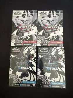 Pokemon Black Bolt & White Flare BOOSTER BUNDLE Set of 4! Factory Sealed - Image 1