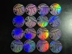 Lot of 16 Suicune Silver Shimmer Mirror Holo Pokemon Official Flip Coin - Image 1