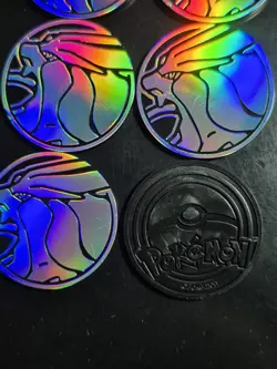 Lot of 16 Suicune Silver Shimmer Mirror Holo Pokemon Official Flip Coin - Image 2