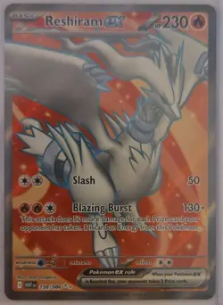 2025 Reshiram ex - 158/086 Ultra Rare Holo NM SV: White Flare Pokemon - Image 1
