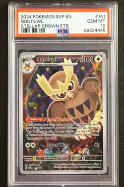 2024 Pokemon SVP EN-SV Black Star Promo Noctowl Stellar Crown Etb PSA 10 - Image 1