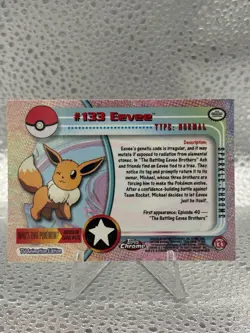 Topps Pokemon TCG Topps Chrome Eevee Sparkle Chrome Holo #133 English 1999 - Image 2