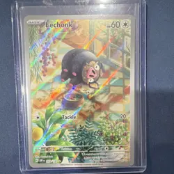 Pokemon Lechonk Illustration Rare Holo SV03 Obsidian Flames 209/197 60HP 20Atk - Image 1