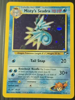 Pokemon Misty's Graduation Prerelease Holo Swirl 9/132 Gym Challenge NM - Image 1