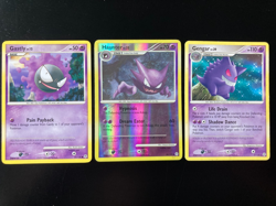 3 Pokemon Diamond & Pearl Non-Holo Gengar 27/130, Rev- Holo-Haunter & Gastly LP - Image 1