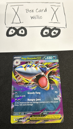 Mega Sharpedo ex 061/094 Pokemon Me02: Phantasmal Flames Holo - Image 1