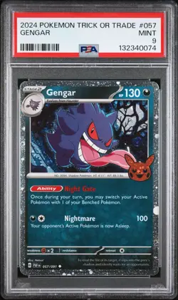 2024 POKEMON TRICK OR TRADE #057 GENGAR HOLO STAMP PSA 9 MINT - Image 1