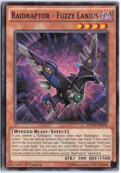 Yugioh - Raidraptor - Fuzzy Lanius MP16-EN058 1st Edition - 2016 Mega-Tins Mega - Image 1